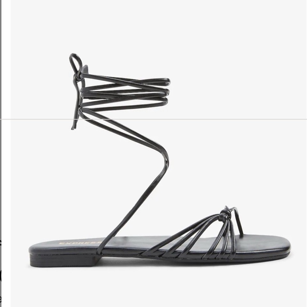 Express Women’s Black Gladiator Sandals Flat Size 9